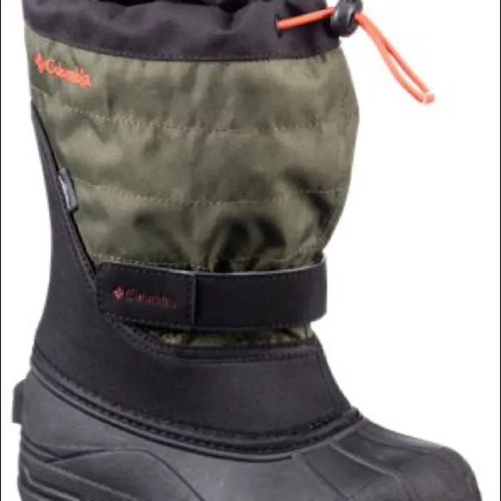 Columbia | Infants Kids Powderbug Plus II Waterproof Pac Boots Green Black | 4